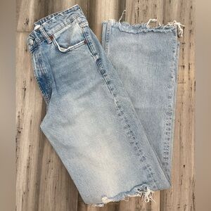 Zara Light Blue Wide Leg Jeans